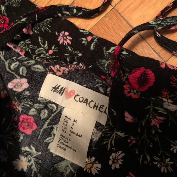 H&M X Coachella Floral Boho Two Tier Spring Party Festival Dress Hippie Style - Picture 2 of 3